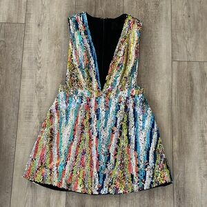 NBD Vibrant Sequin V-Neck Dress